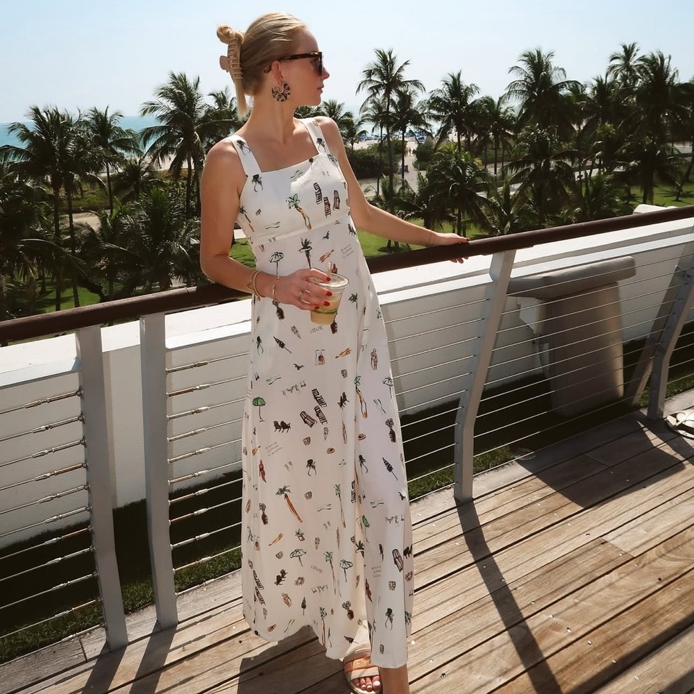 Commense Maxi Dress with Tropical Print